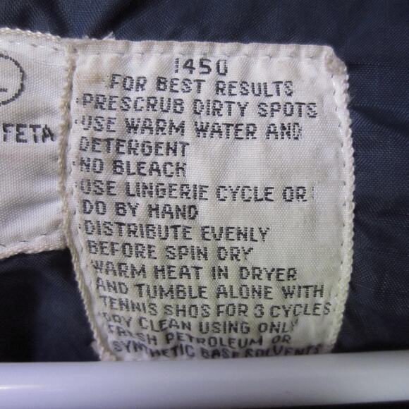 VINTAGE Kmart Jacket Mens Large Blue Down Puffer Nylon Snap Front Quilted 80s - Picture 3 of 10